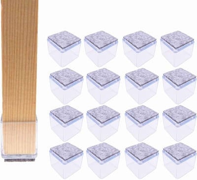 Beschermkappen stoelpoten - Vilt doppen - Vloerbescherming meubels - Zelfklevend - 20 x 20 mm - Transparant