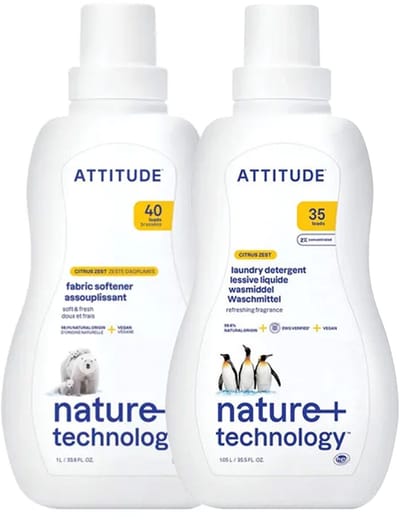 ATTITUDE Citrus Zest Wasmiddel en Wasverzachter Bundel - ECO ECO - duurzaam