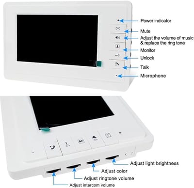 Wired Video Intercom Deurbel met 7 Inch Monitor en Nachtzicht