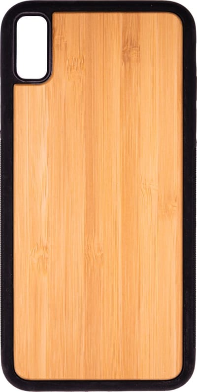 Houten Telefoonhoes Geschikt Voor Iphone XS MAX - Houten Telefoonhoes - Houten Case - Bamboo Hout - Zwart - Beschermende Bumper
