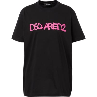 Dsquared2 Graffiti Spray Logo Zwart T-shirt