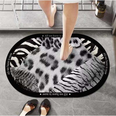 Gesplitste Luipaardprint Kristalfluweel Vloermat Badkamer Absorberende Antislipmat Veranda Deurmat Vuil- en Slijtvast 50 * 80Cm diatom mud