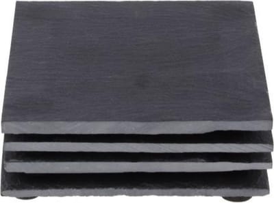 Leisteen onderzetters - Antraciet - 4 stuks