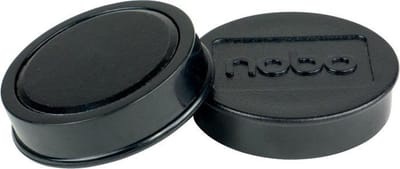 Nobo Magnetische Whiteboard Magneten, pak van 10 stuks, 38mm Gekleurde Magneten Zwart