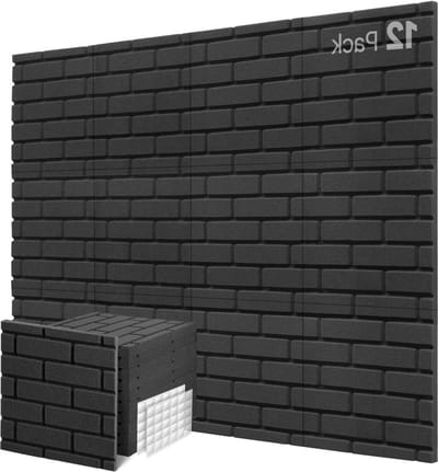 Akoestisch schuim geluidsabsorbers - set van 12 stuks - 30 X 30 X 25cm - geluidsisolatie - gaming deco podcast studio - akoestische panelen
