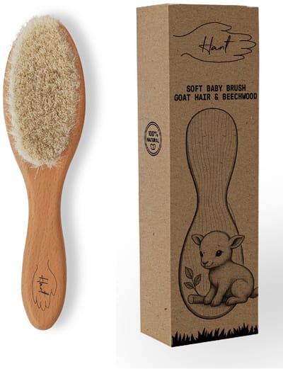 HANT | Haarborstel Baby Zacht | 100% natuurlijk geitenhaar & beukenhout | Hypoallergeen