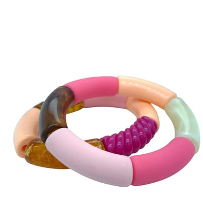 Pat's Jewels Armband - Armband Dames - Kralen Armband - Acryl kralen - Multi Colour - Gekleurd - Statement armbanden - Set