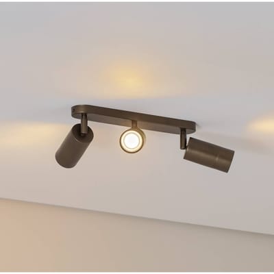 Luminex Plafondspot Link, titanium-goudkleurig, lengte 33 cm, 3-lamps.