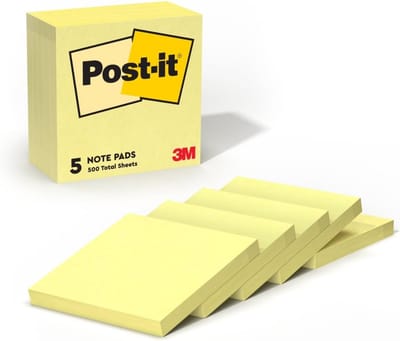 Post-it Pop-up Notities 3x3 inch, 5 Blokjes 100 Vellen, Geel, Accordeonstijl