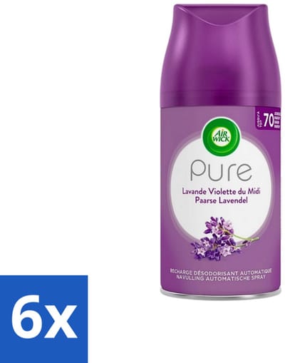 6 x Air Wick Freshmatic - Luchtverfrisser Navulling - Pure Fresh Lavendel - 250ml - Luchtverfrisser - Lavendelgeur - Air Wick Freshmatic - Geurverspreider - Geurnavulling