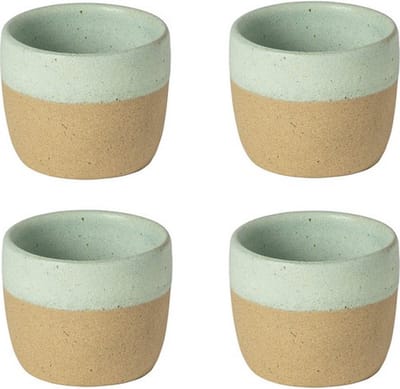 Costa Nova espresso kop Arenito cyaan Aqua set van 4 handgemaakt in Portugal