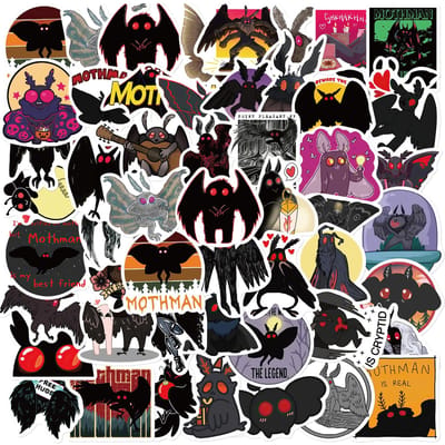 50PCS Autocollants Mignon Cartoon Mothman Pour Bricolage Bagages Ordinateur Portable Planche à Roulettes Moto Vélo Autocollants Autocollants Graffiti Jouets