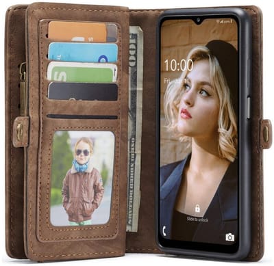 CaseMe 008 Book Case en Back Cover Geschikt voor Samsung A32 5G Hoesje Bruin