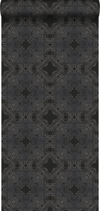 Origin Wallcoverings behang grafische vorm zwart en zilver - 53 cm x 10.05 m - 346221