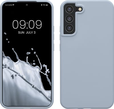 kwmobile telefoonhoesje geschikt voor Samsung Galaxy S22 Plus - Hoesje met siliconen coating - Smartphone case in mat lichtblauw