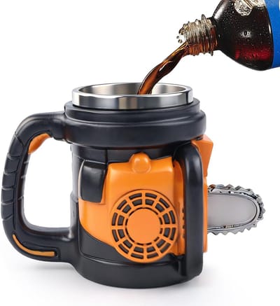 Creatieve Mok - Kettingzaag Design - Drinken en Opbergen - Uniek 3D-Ontwerp - 300 ml - Zwart
