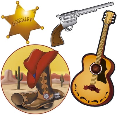 Cowboy/Western wilde westen thema decoratie pakket - versieringen - 40 cm - karton - feestartikelen