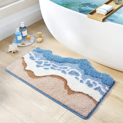 Badmat - 50x80cm, zacht, absorberend, strandstijl, microvezel, antislip, wasbaar
