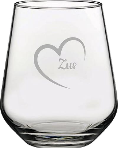 Gegraveerde Drinkglas 42,5cl Zus met hartje