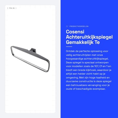 Dailygoods- Achteruitkijkspiegel Hoge Taaiheid - Geschikt voor 107/C1 - Eenvoudige Installatie - Vervangende Spiegel - OE-nummer 814842 - ABS Behuizing - Binnenspiegel