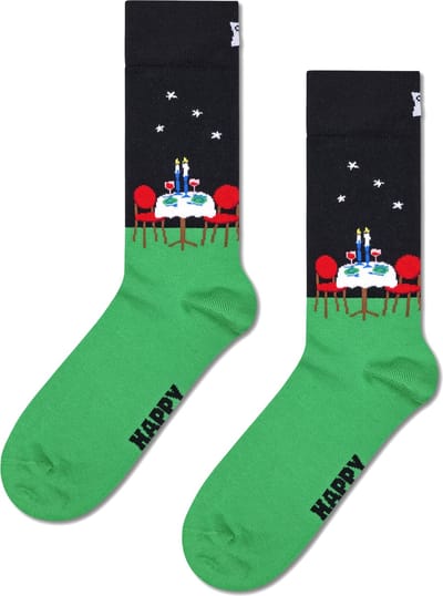 Happy Socks Table For Two Sock - unisex sokken - groen - Unisex - Maat: 36 - 40