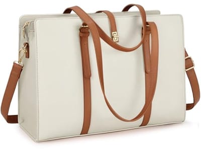 Dames Handtas Shoppertas Groot Zwart Waterdicht Laptoptas voor Vrouwen 15.6 Inch PU Leer Werkhandtas Schoudertas