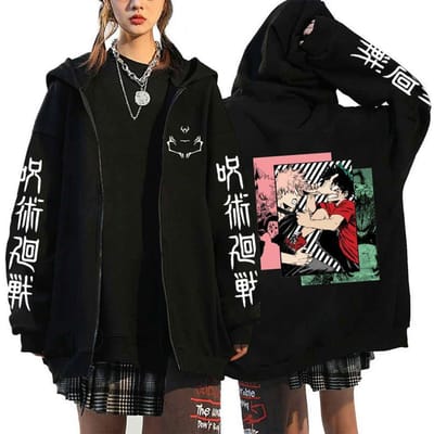 Anime Jujutsu Kaisen Fushiguro Megumi hoodies L black