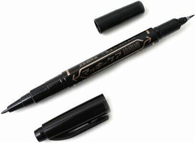 Zebra Mackee Care Double-Sided Marker Pen - Extra Fine Point - Zwart