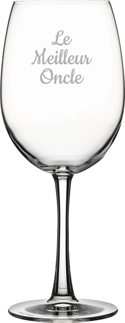 Rode wijnglas gegraveerd - 46cl - Le Meilleur Oncle