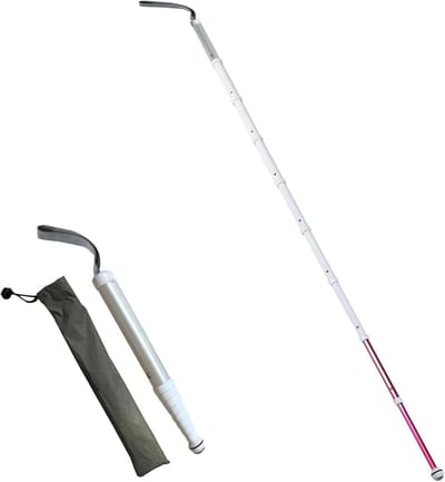 Blindenstok - Mobiliteitsstok - Ondersteuning Mobiliteit - Telescopisch Opvouwbaar - 128 cm - Zwart