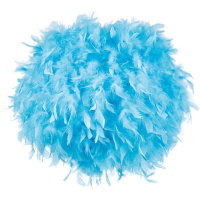 Home Sweet Home Lampenkap Kids Cloud cilinder - van veren - blauw - Moderne Lampenkap - 30/30/20cm - E27 lamphouder - voor hanglamp - RoHS getest