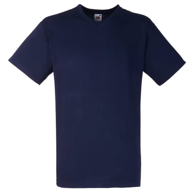 Fruit Of The Loom Heren Valuegewicht V-hals, T-shirt met korte mouwen. (Donker Marine)