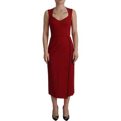 Dolce & Gabbana Rode Sweetheart Hals Bodycon Midi Damesjurk
