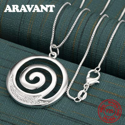 Koperen Spiraalring Hanger Ketting Voor Vrouwen - Exquise En Schattige Bruiloft Feest Sieraden 45cm