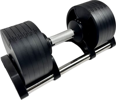 KRAKEN Verstelbare Dumbbell 24 kg - Halterset Verstelbaar in Gewicht 4-24 kg in 4 kg Stappen - IJzeren Trainingshalter - Adjustable Dumbbell - Greepdiameter 3,5 cm - Ruimtebesparend Compact Design - Vervangt Complete Dumbbell Set - Thuis en Gym