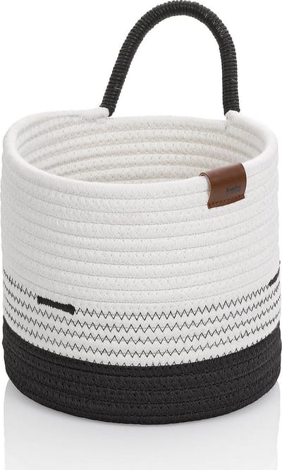 Mand, 20 x 19 cm, Rond, Wit/Zwart - Kela |Hedda