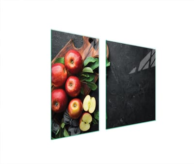 TMK ArtDeko - Serie JABŁKO - Glazen Beschermplaat - 90x52 cm - Veelkleurig - Gehard glas