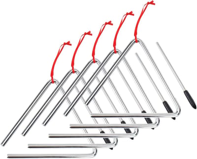 Stalen Triangel - Slaginstrument Ritme - Muziekonderwijs Kinderen - Compleet met slagstok - 15cm grootte