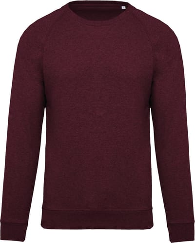 Kariban Herensweater BIO ronde hals raglanmouwen K480 - Wine Heather - 3XL