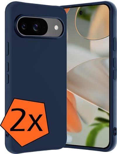 Hoes - 2 Stuks - Geschikt voor Google Pixel 10 - Sterk & Shockproof - Case Siliconen - Back Cover - Telefoon Hoes - Donkerblauw