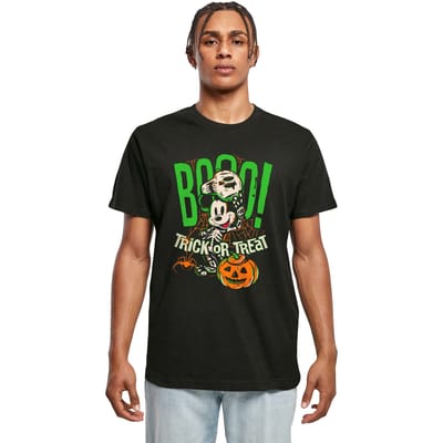 Disney Heren Boo Trick Or Treat Mickey Mouse Katoenen T-Shirt (Zwart)