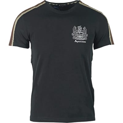Aquascutum Schouderstreep Zwarte T-Shirt