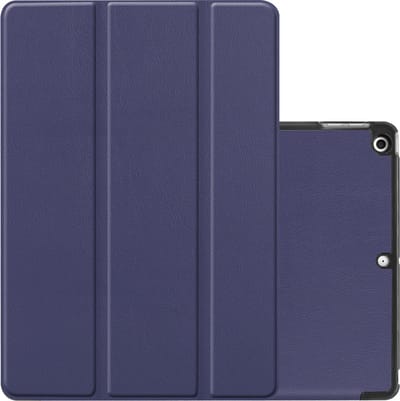 Hoes - Geschikt voor Apple iPad 7 (2019) - 10.2 inch - 7e Generatie - Dun & Stevig - Trifold Bookcase - Hard Cover - Hardcover Book Case - Tablet Hoesje - Donkerblauw