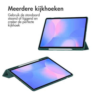 imoshion Tablet Hoes - Geschikt voor Samsung Galaxy Tab S10 FE Plus - Trifold Hardcase Bookcase - Groen