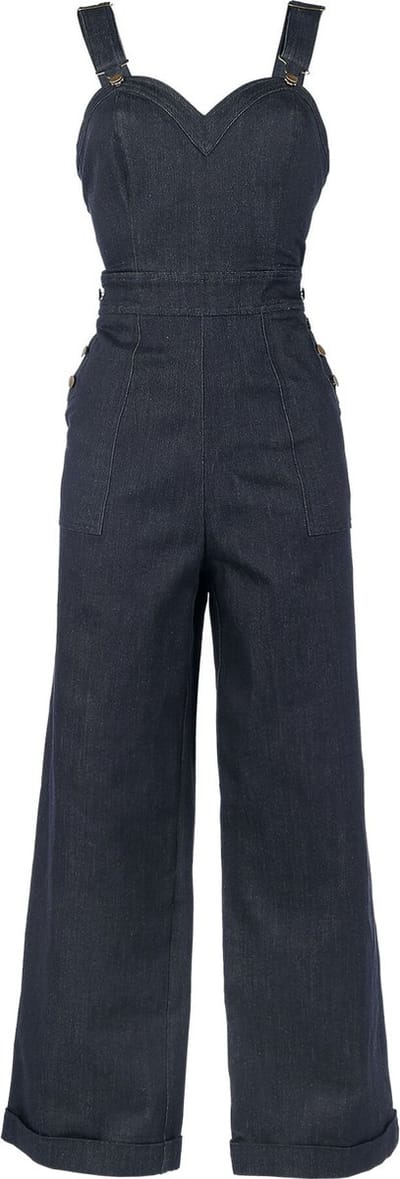 Voodoo Vixen Marlene Dames Tuinbroek - blauw - 3XL