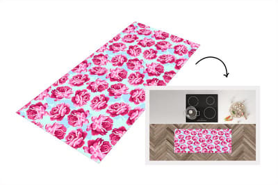 Keukenloper - Loper keuken - Bloemen - Rozen - Patroon - 120x50 cm - Keukenloper vinyl