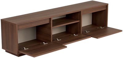 Asir - TV-standaard - Barok Walnoot Goud - 100% met melamine gecoat spaanplaat - 35 x 167 x 12 cm