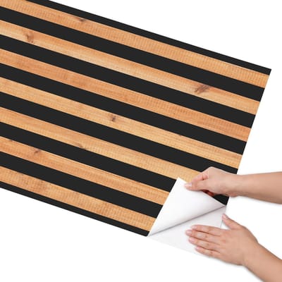 Coloray Meubel Wrap Folie - Bruin Meubelfolie - 65x130 cm - Plakfolie Meubels Levende lamellen - Decoratiefolie Zelfklevend - Rustiek Meubelfolie - Meubelfolie Zelfklevend - Badkamer decoratie - Texturen