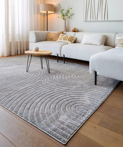 Scandinavisch vloerkleed - Contour Curve grijs 80x150