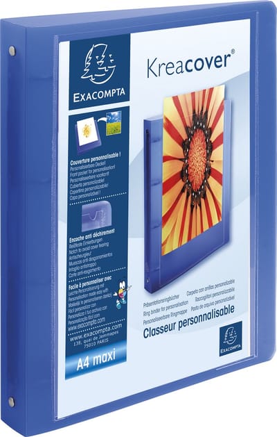 Exacompta 12x Kreacover Ringband Chromaline PP 10/10de met 4 ringen van 30mm - A4 maxi - Geassorteerd - 51869E